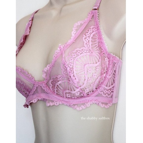 Savage X Fenty Bra Lavender Lace Demi Sz 34DD by Rihanna Nylon Women's Intimates - Picture 1 of 7